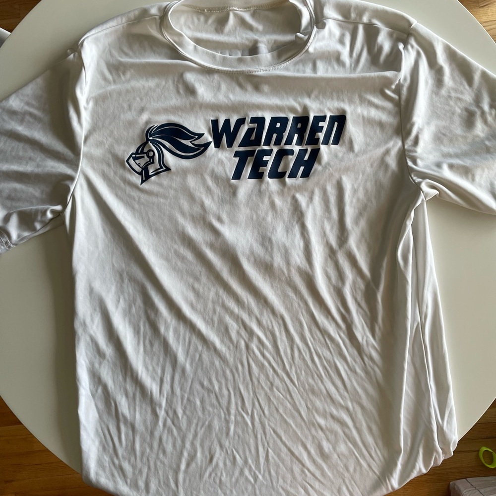 White athletic soccer shirt